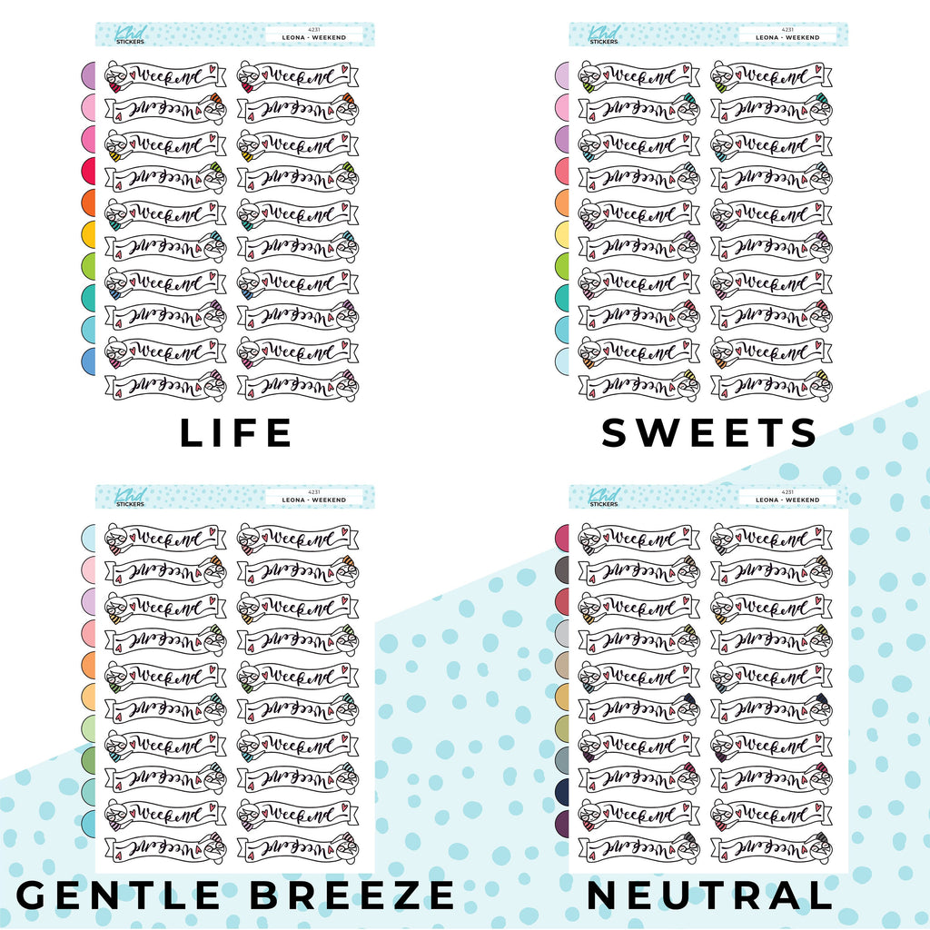 Weekend Planner Stickers featuring Leona, Removable