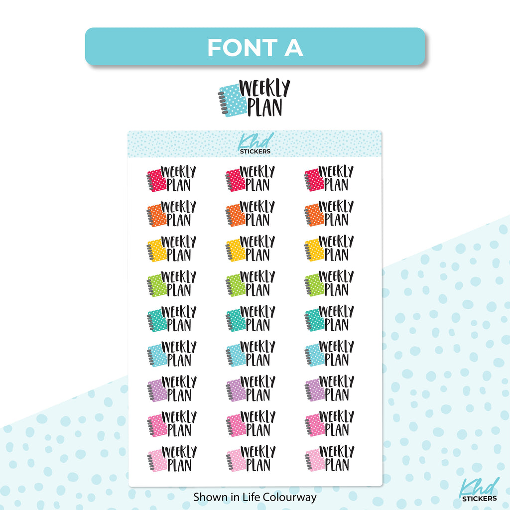 Weekly Plan Stickers, Planner Stickers, Removable