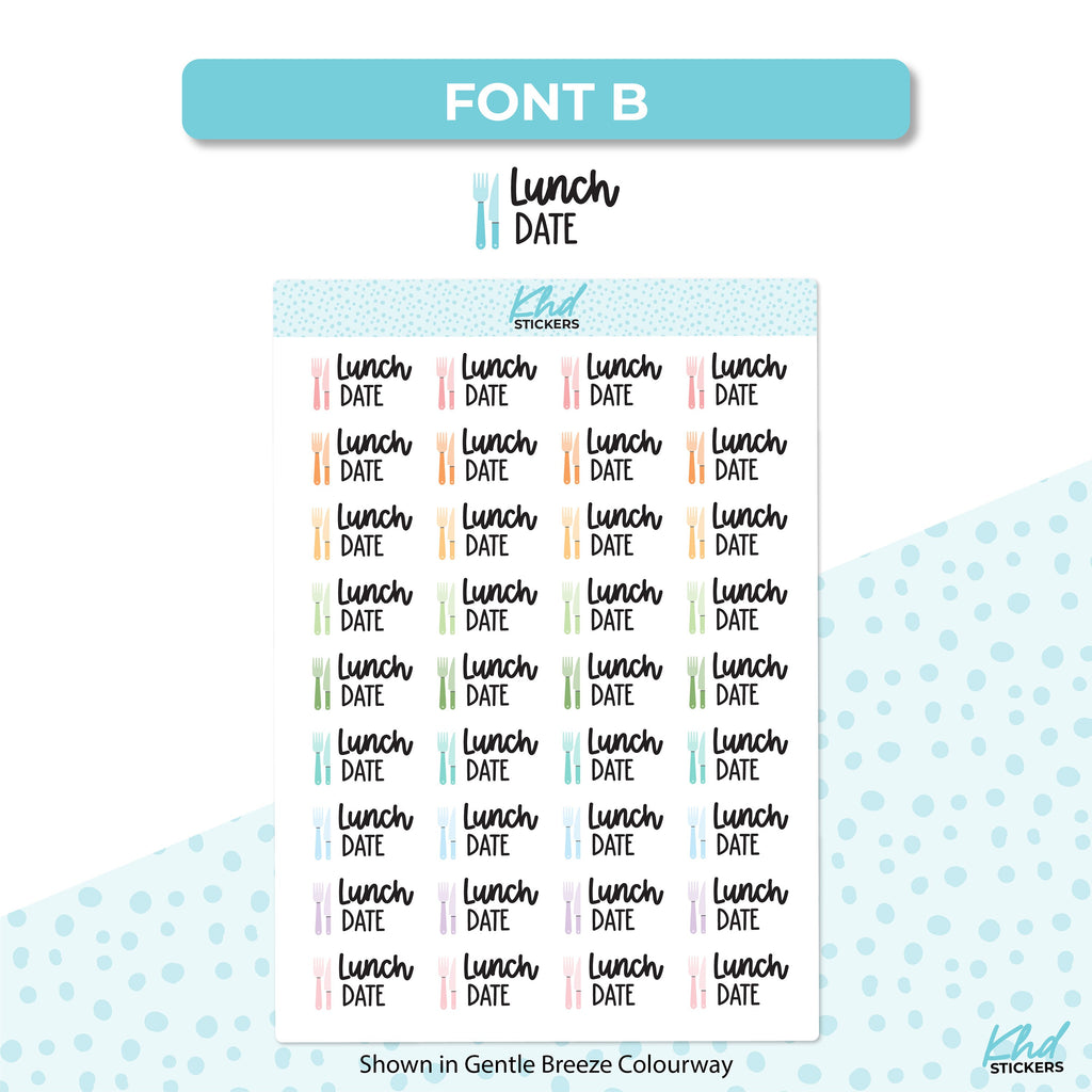 Lunch Date Stickers, Planner Stickers, Removable