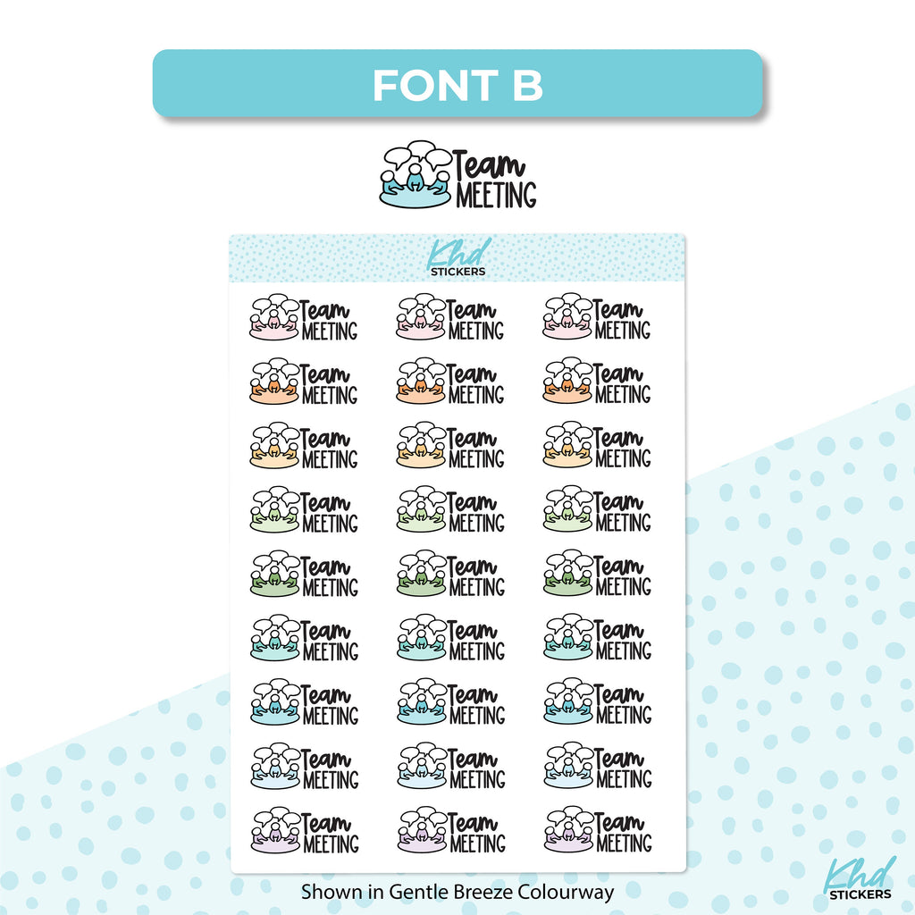 Team Meeting Planner Stickers, Removable