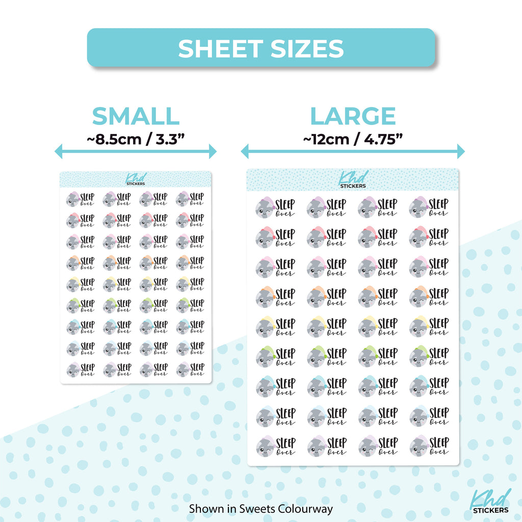 Sleep Over Stickers, Planner Stickers, Removable