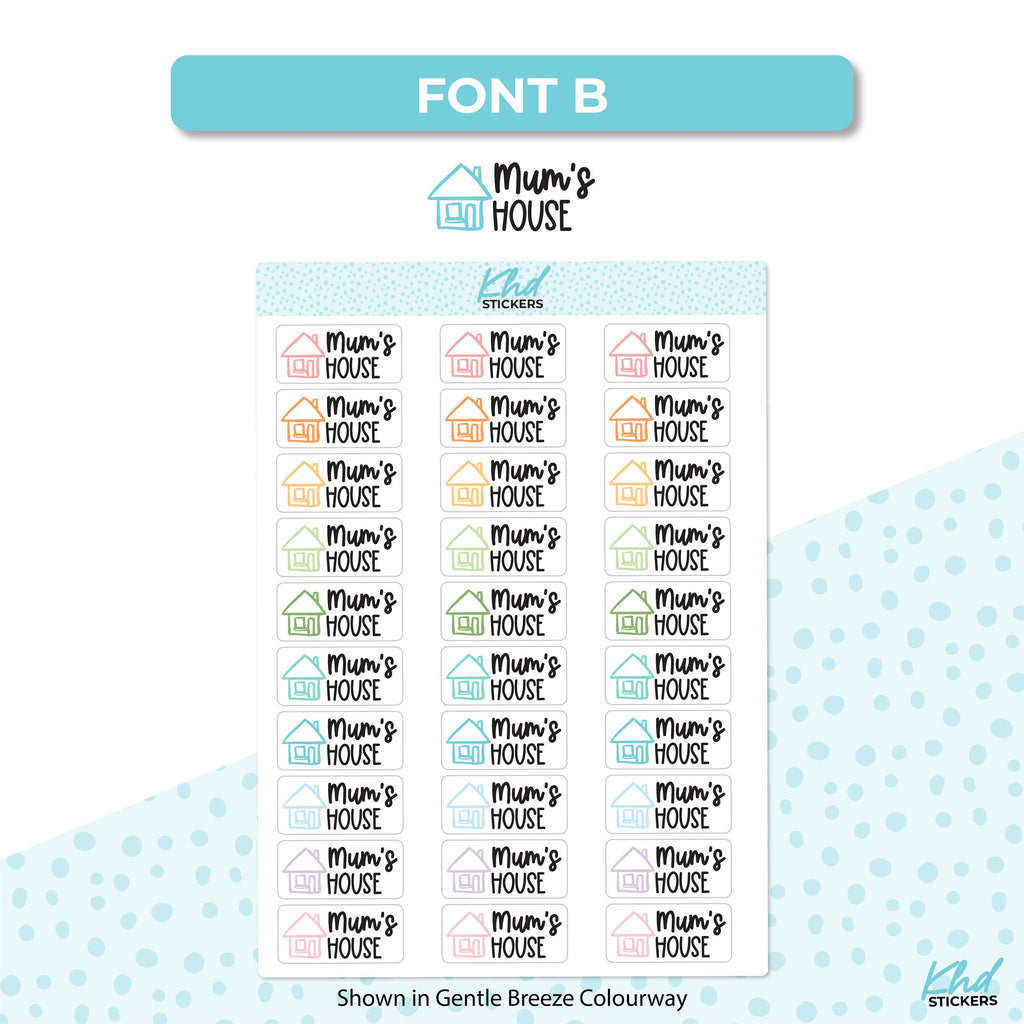 Mum's House Planner Stickers, Removable