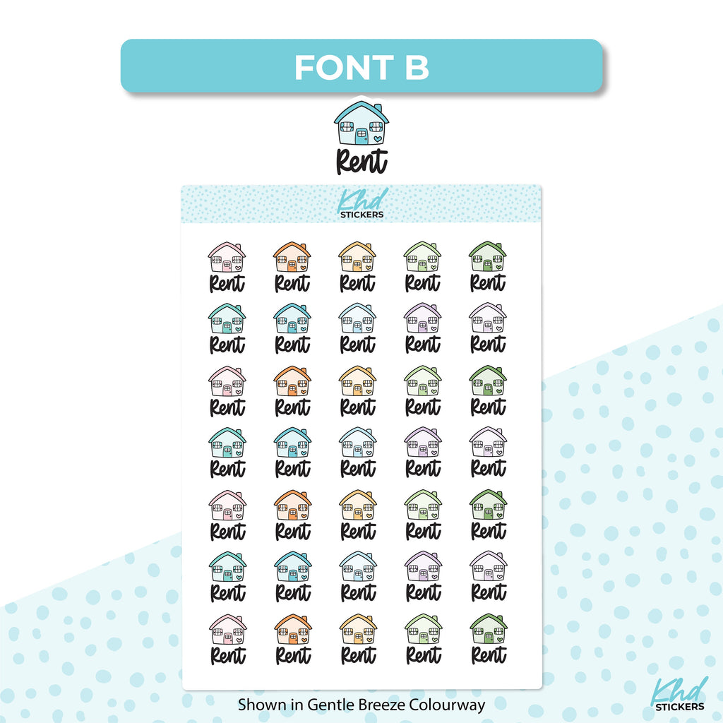 Rent Planner Stickers, Removable