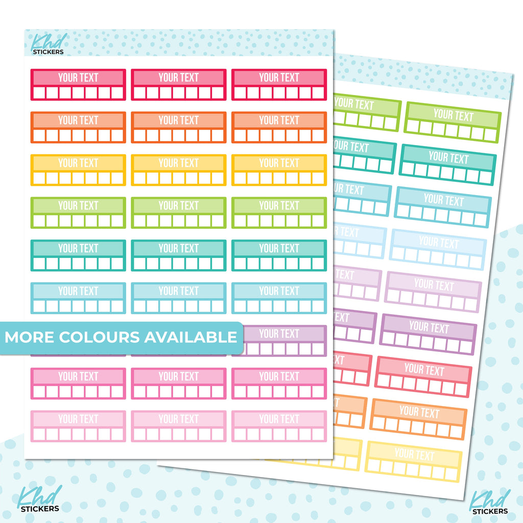 Design Your Own, Weekly Trackers / Habit Trackers Stickers, Planner Stickers, Removable