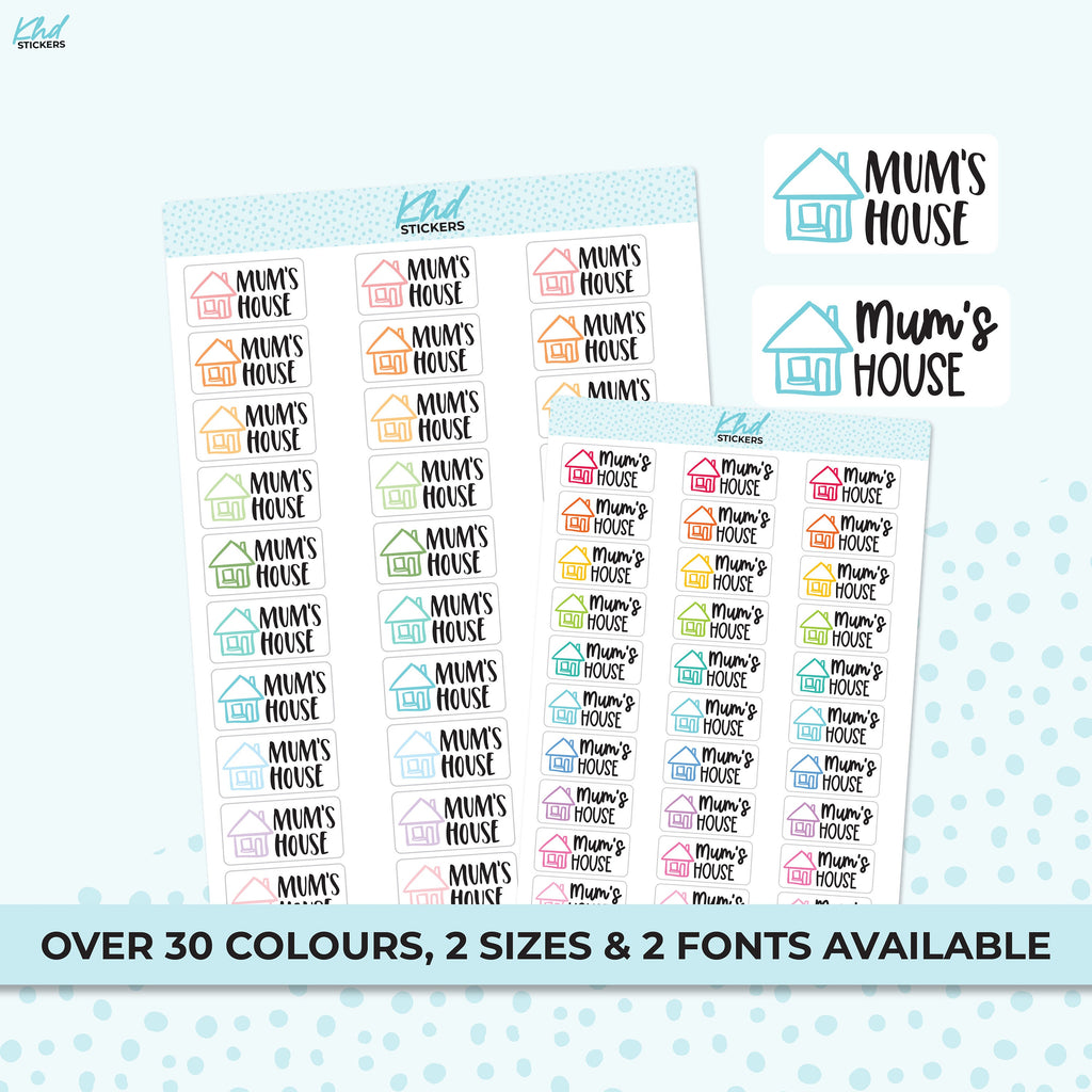 Mum's House Planner Stickers, Removable