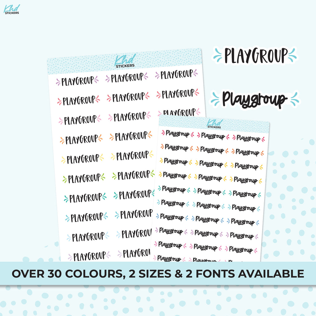 PlayGroup Stickers, Planner Stickers, Removable
