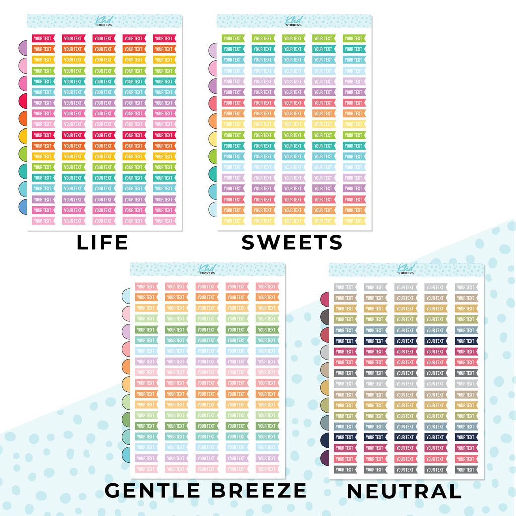 Design Your Own, Mini Flag Planner Stickers, Planner Stickers, Removable