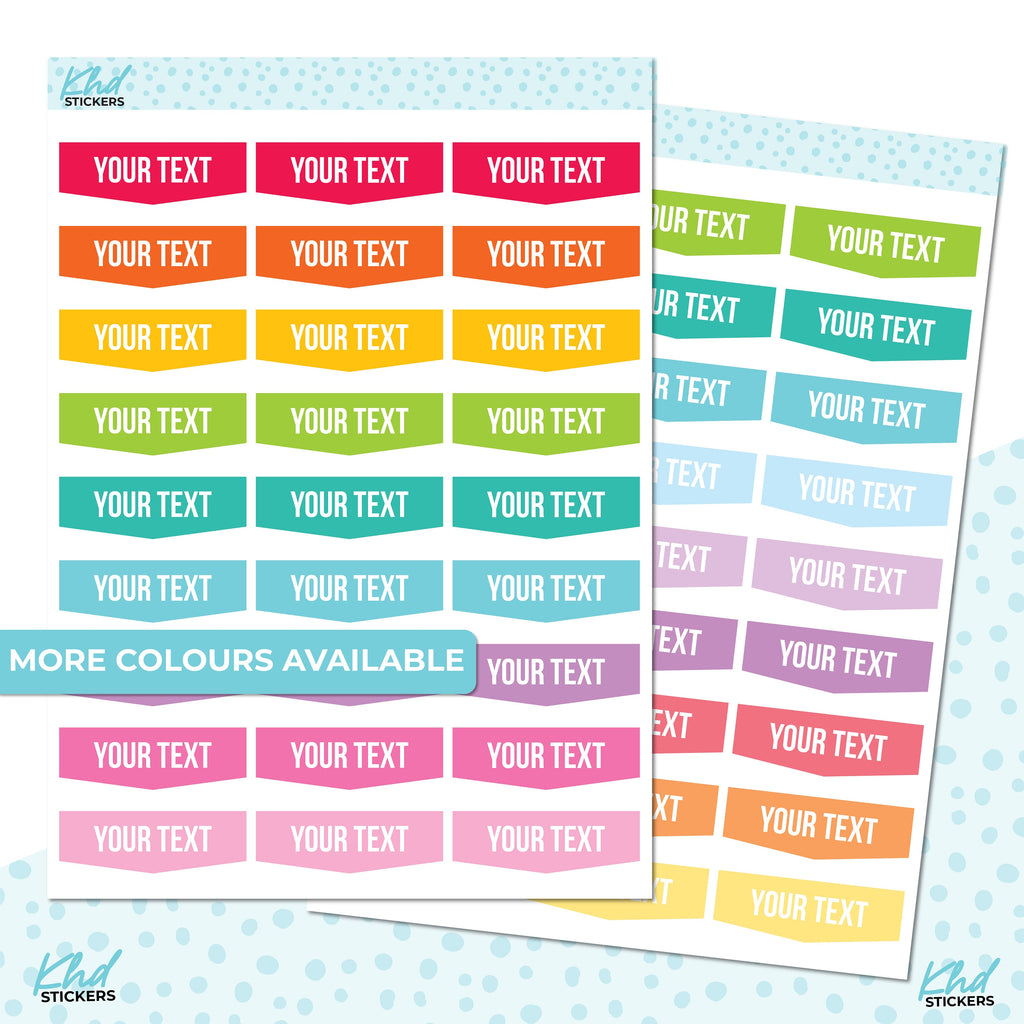 Design Your Own, Header Flag Stickers, Planner Stickers, Removable