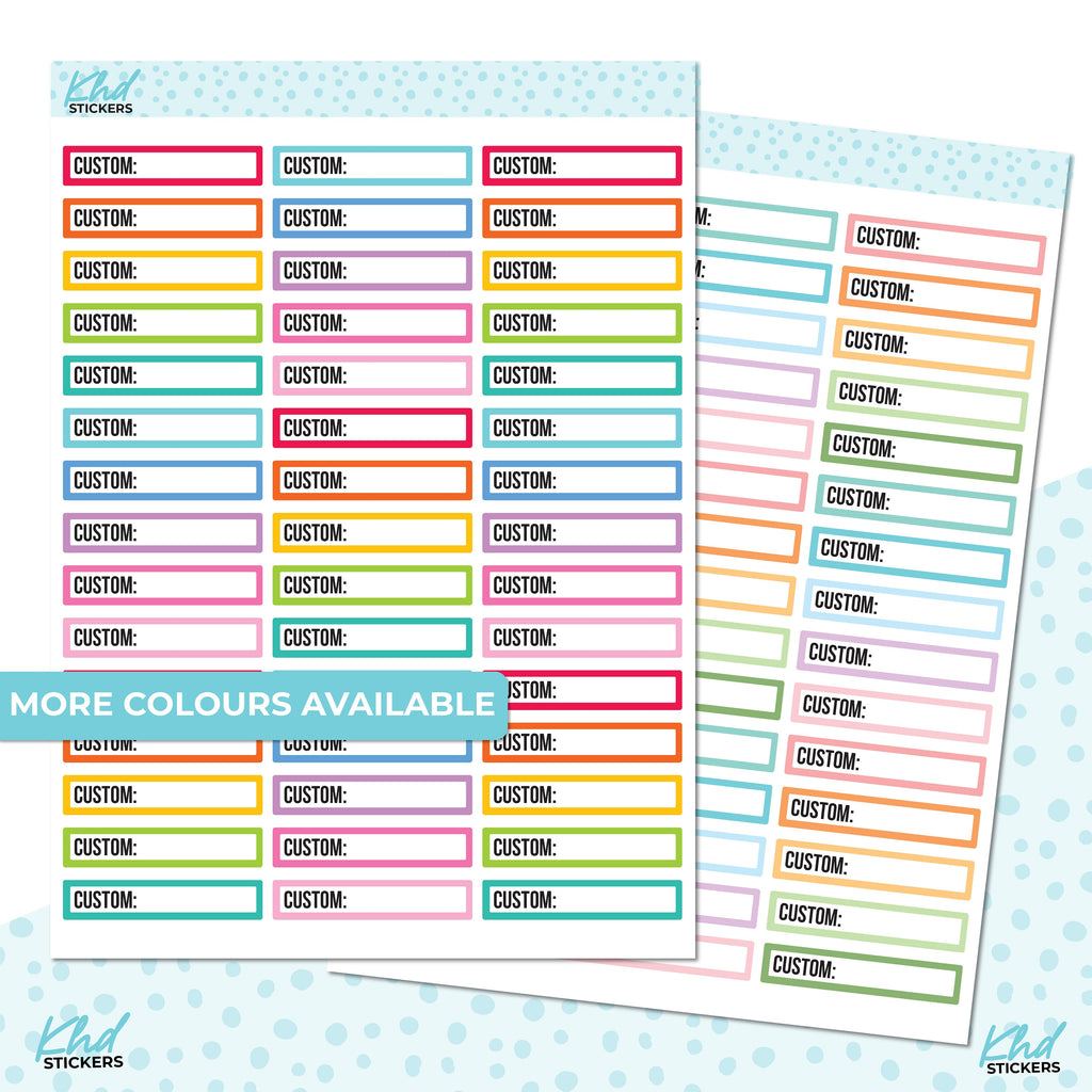 Design Your Own, Info Labels, Customised & Personalised Planner Stickers