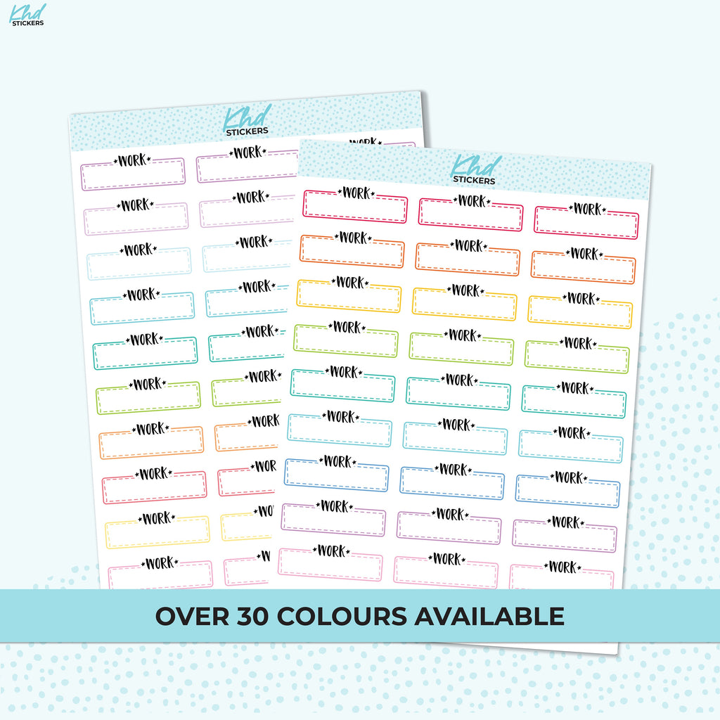 Work Boxes Stickers, Planner Stickers, Removable