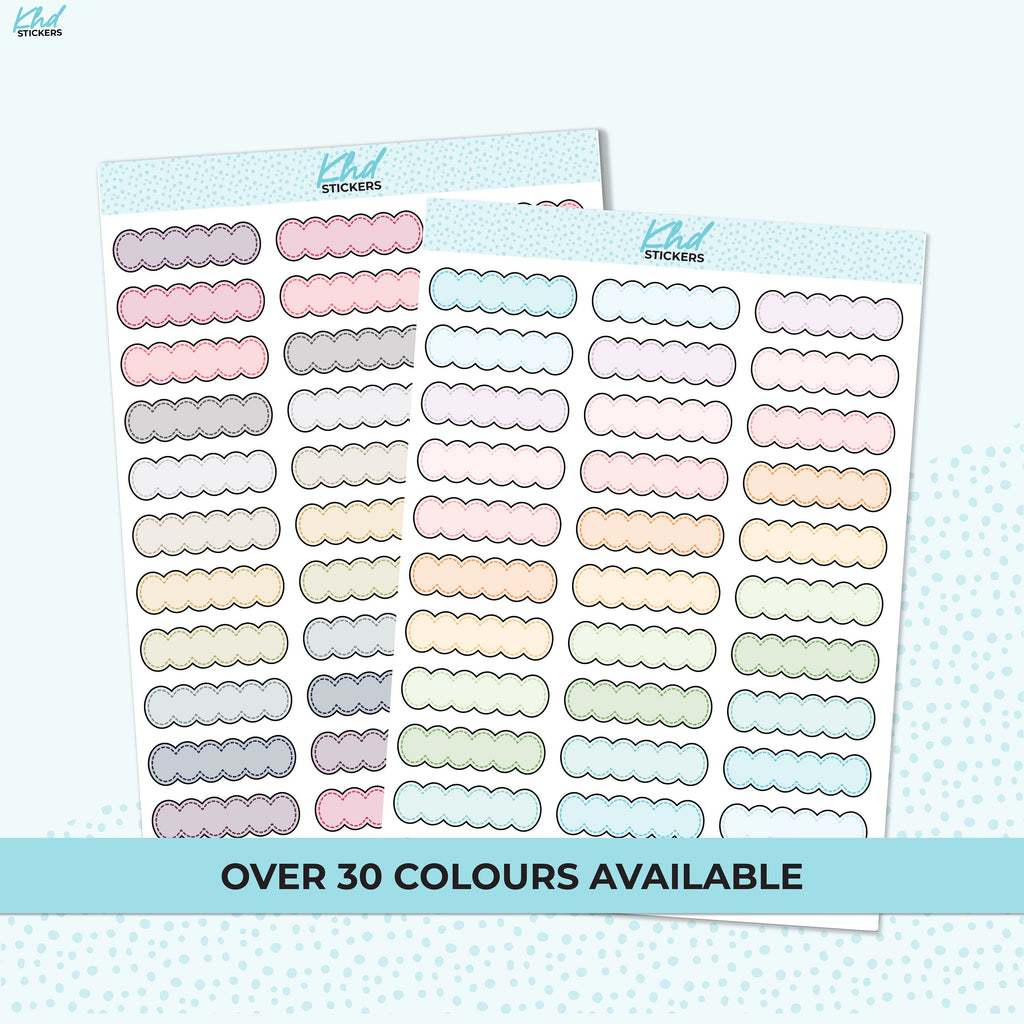 Scallop Quarter Box Appointment Stickers, Planner Stickers, Removable Vinyl