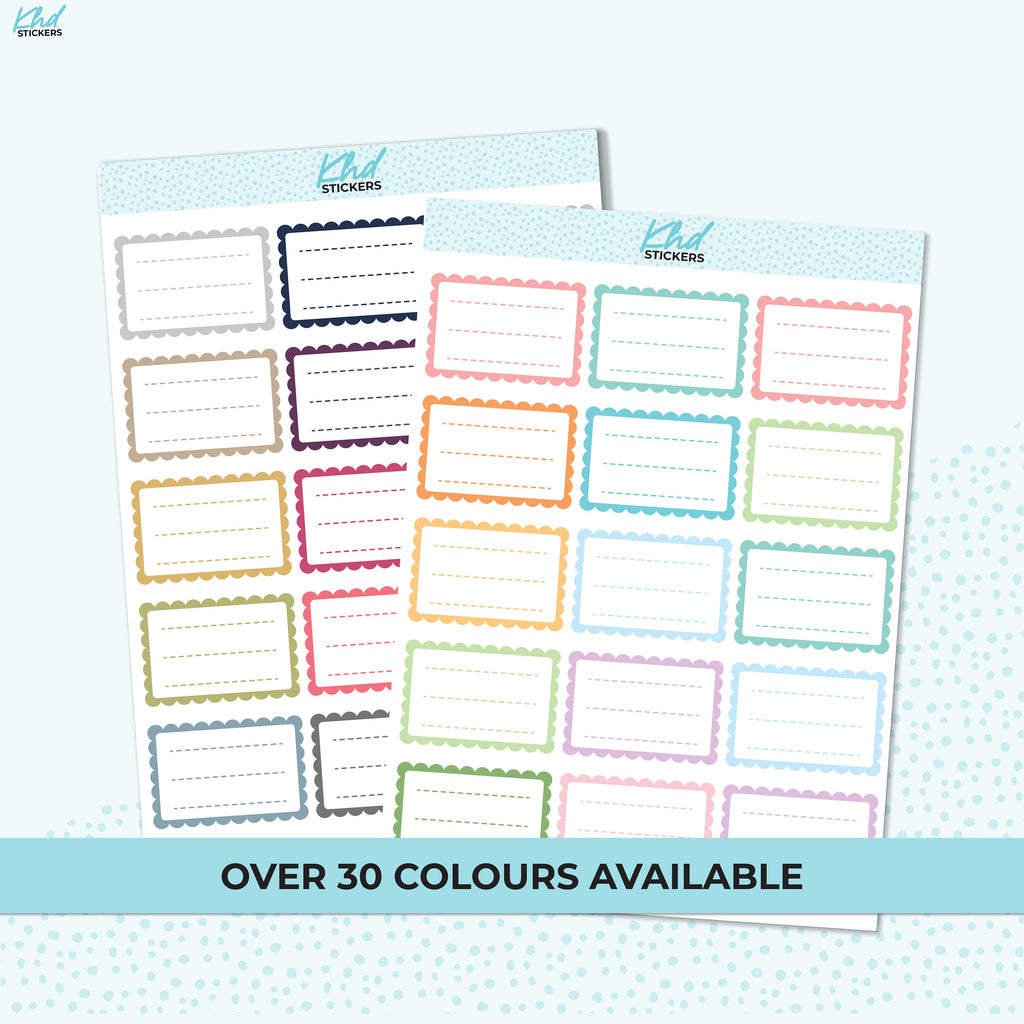 Scallop edge Half Boxes, Appointment Stickers, Planner Stickers, Removable Vinyl