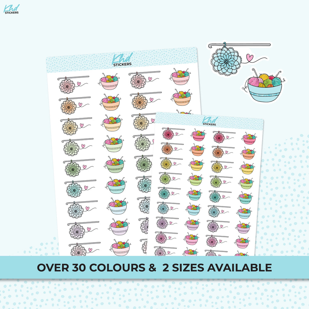 Crochet Planner Stickers, Removable