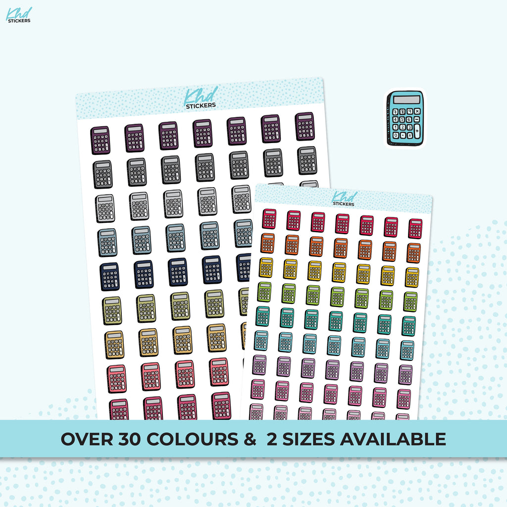 Calculator Planner Stickers, Two sizes, Removable
