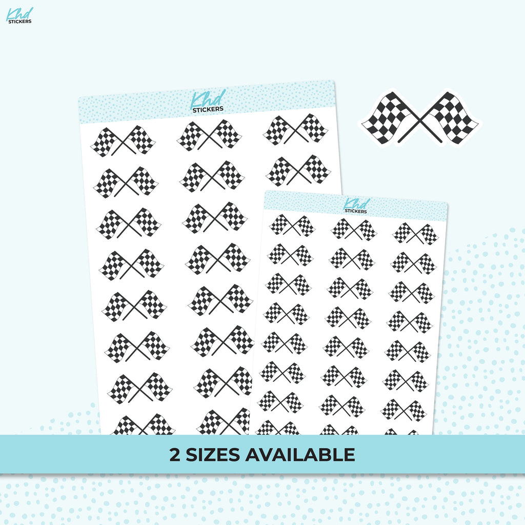 Checkered Flags, Finish Line Planner Stickers, Removable