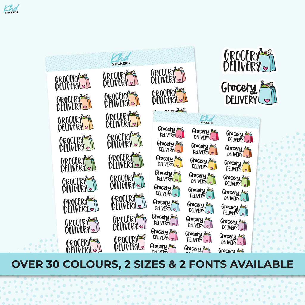 Grocery Delivery Stickers, Planner Stickers, Removable