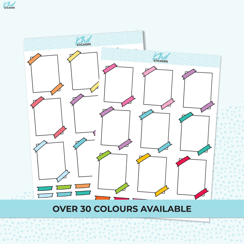 Washi Tape Edges Functional Boxes, Planner Stickers, Removable
