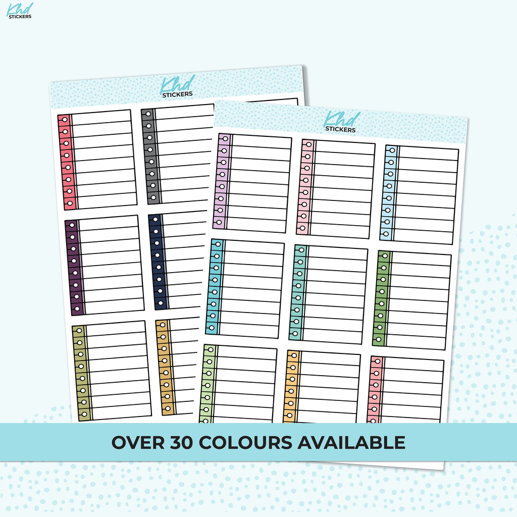 Notebook Style Functional Boxes, Planner Stickers, Removable