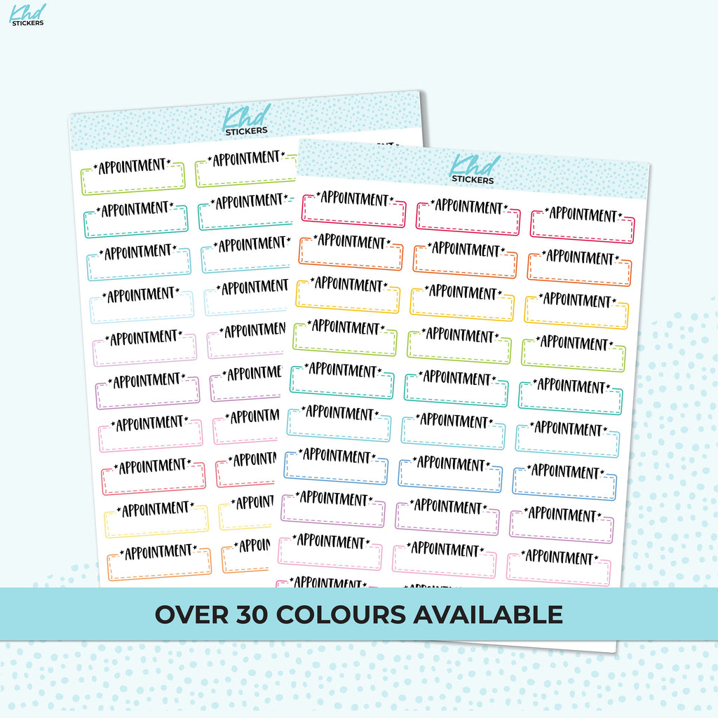 Appointment Boxes Stickers, Planner Stickers, Removable