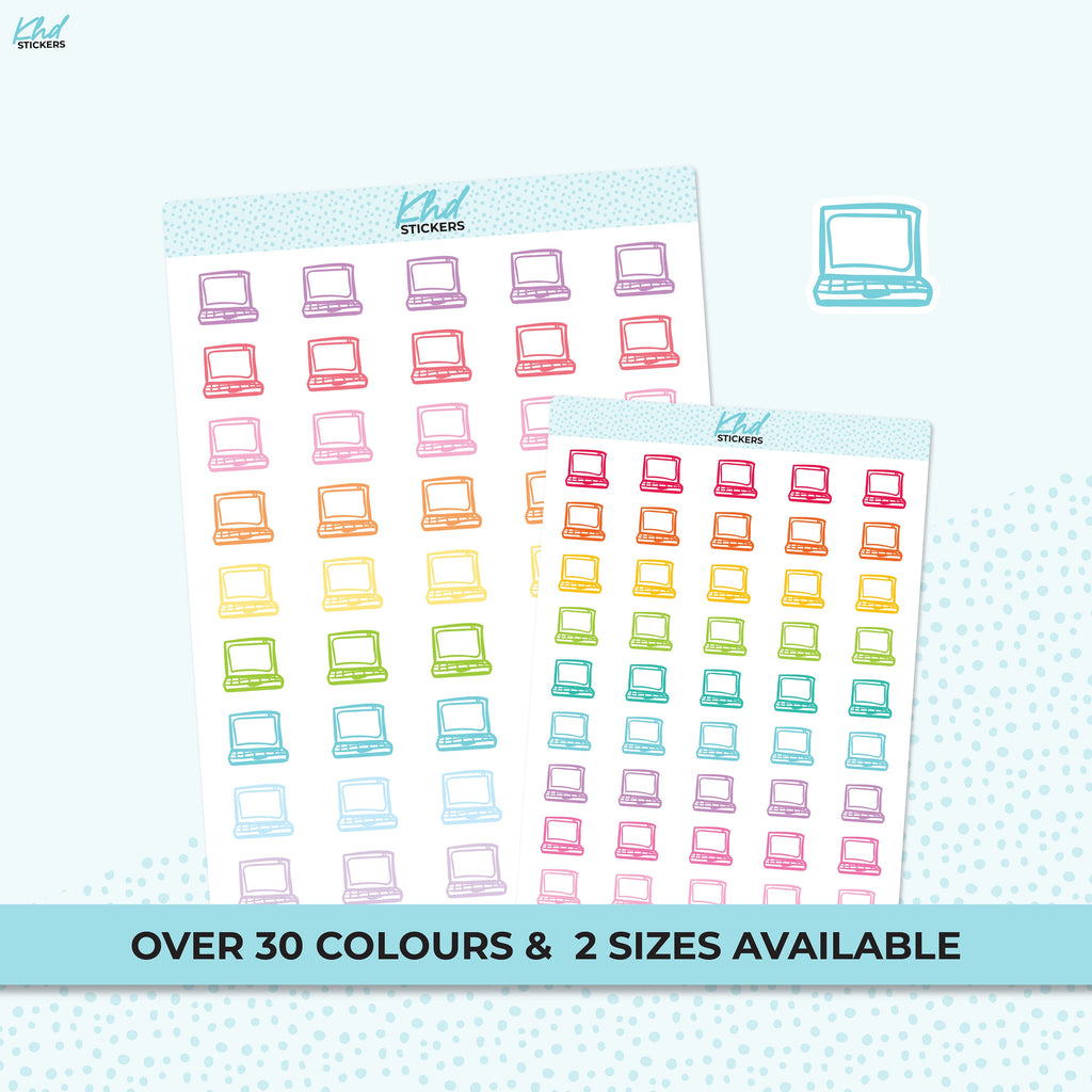 Laptop Icons Stickers, Planner Stickers, Two Sizes, Removable