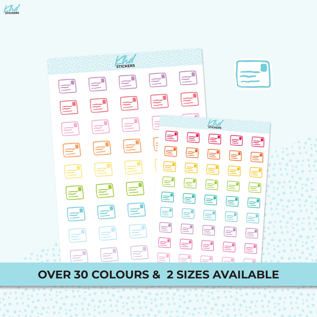 Envelope Icon Stickers, Planner Stickers, Two Sizes, Removable