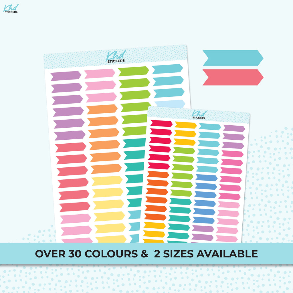 Small Arrow Stickers, Planner Stickers, 2 sizes and over 30 colours, Removable