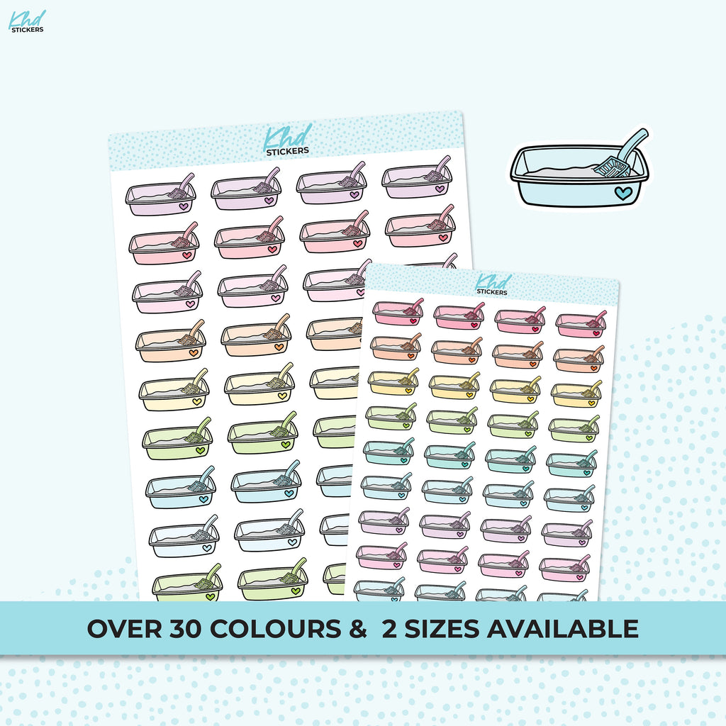 Empty Kitty Litter Stickers, Planner Stickers, Removable