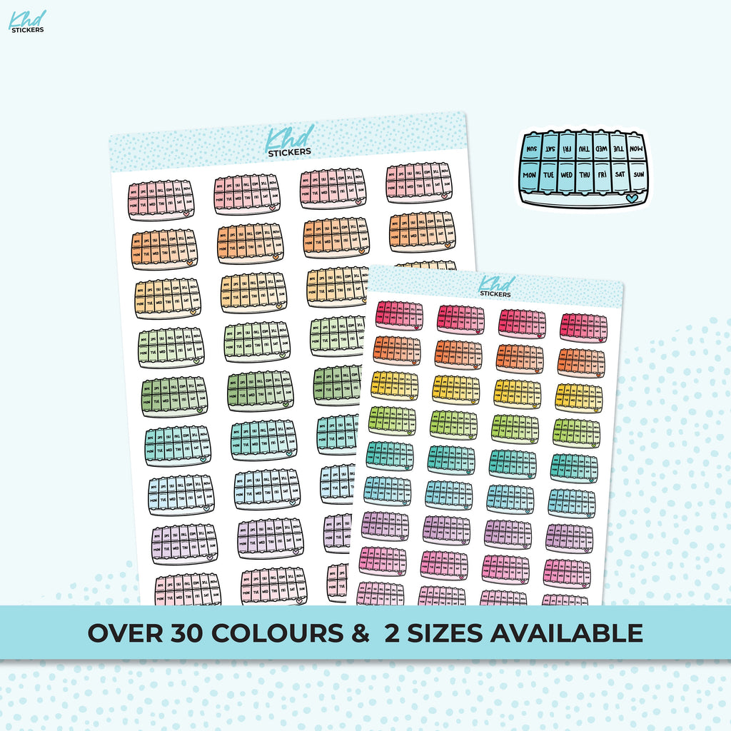 Tablet / Pill Dispenser Icon Stickers, Planner Stickers, Removable