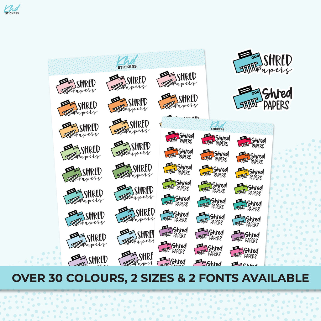 Shred Papers - Script Planner Stickers, Removable
