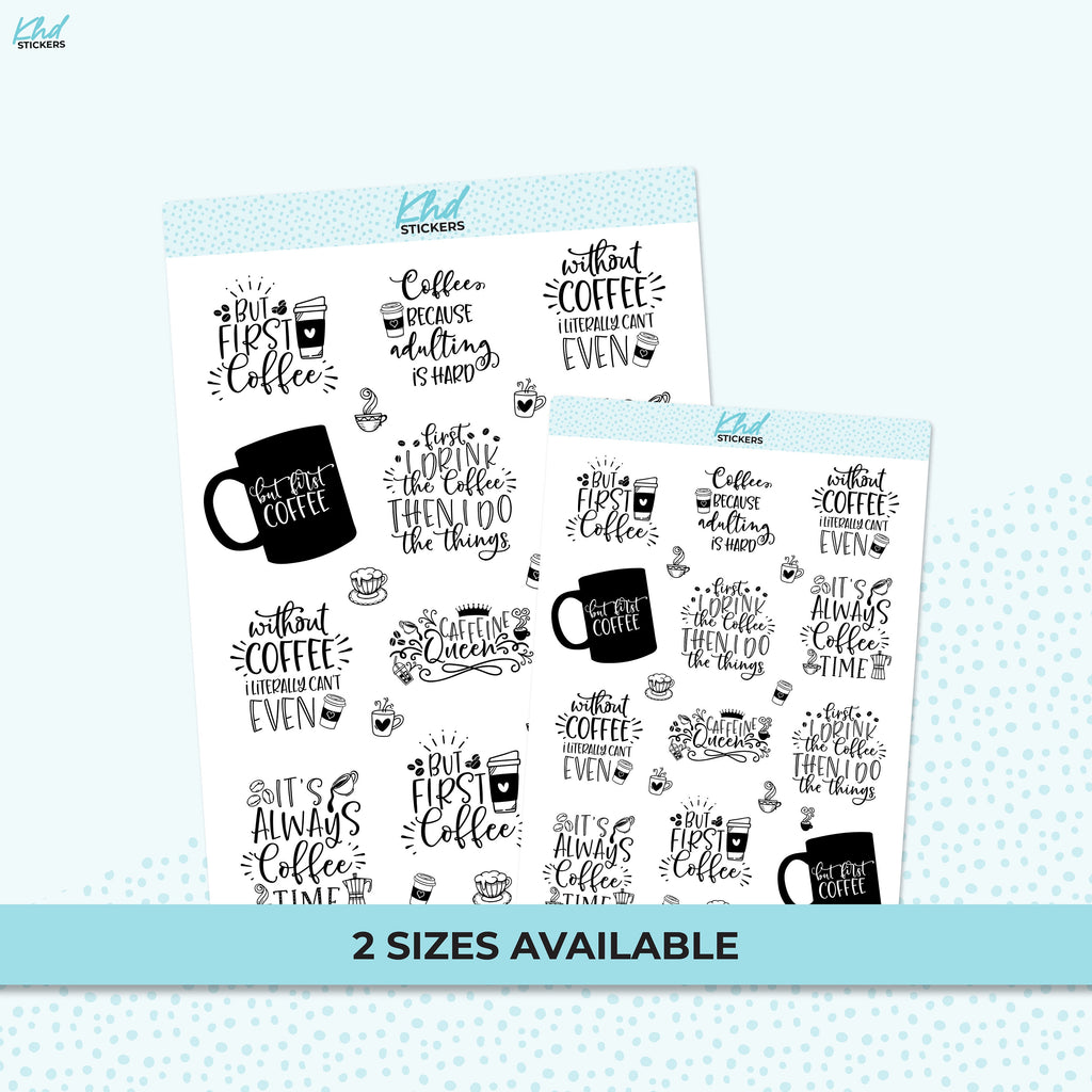 Coffee Time Planner Stickers ,  Removable , Suits All Planners