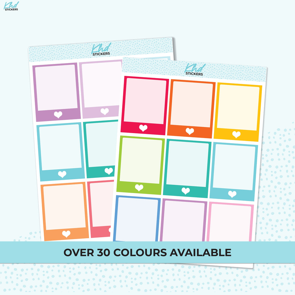 Heart Frames Full Box Stickers,  Planner Stickers,  To suit 1.5" wide column planners and others