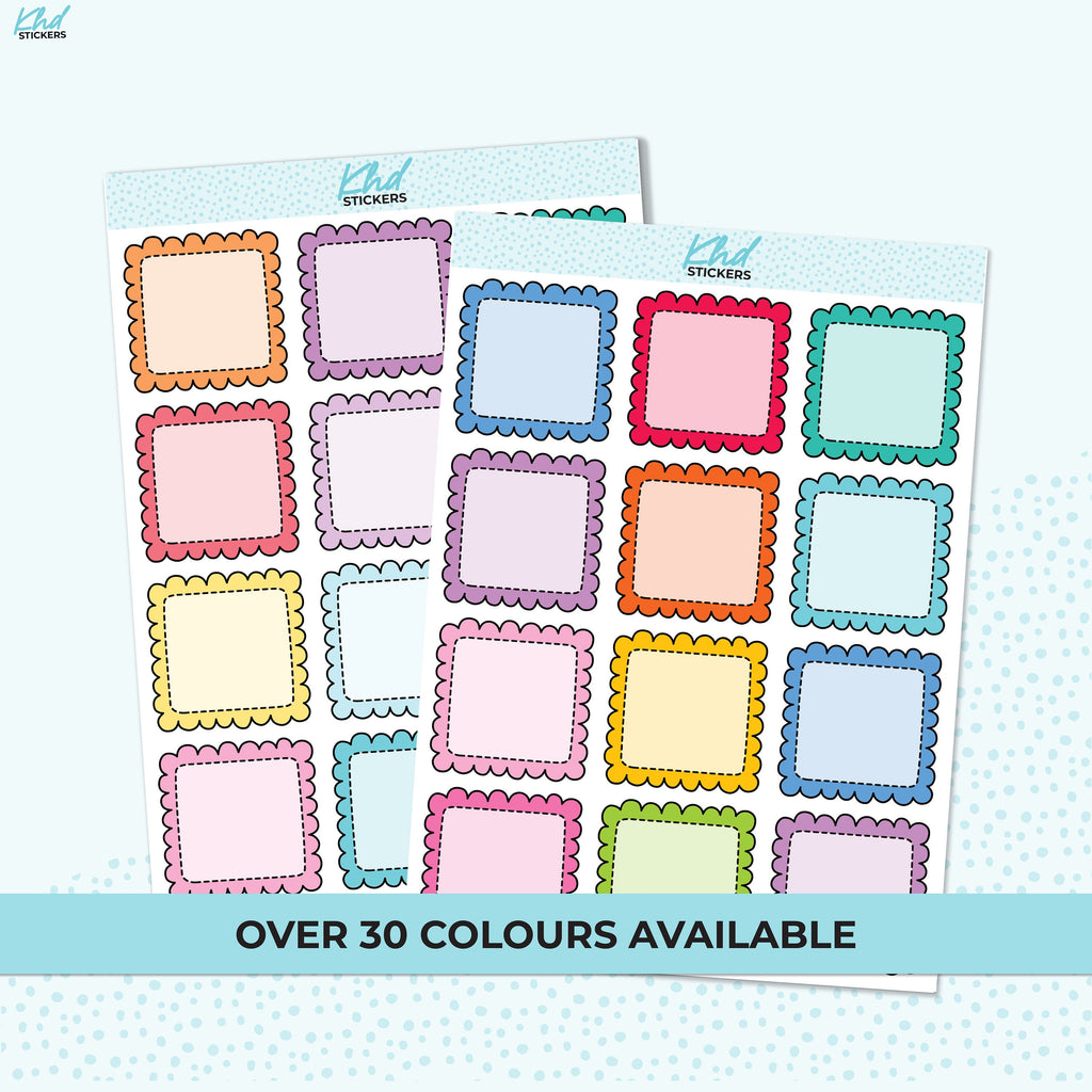 Doodle Large Squares Appointment Stickers, Planner Stickers, Removable Vinyl