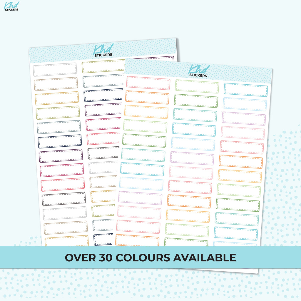 Doodle Dashed Quarter Box Size Stickers, Planner Stickers, Removable Vinyl