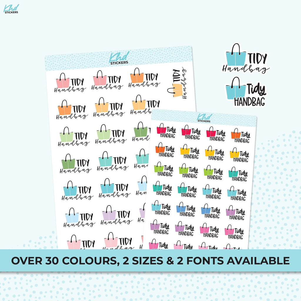 Tidy Handbag Stickers, Planner Stickers, Removable
