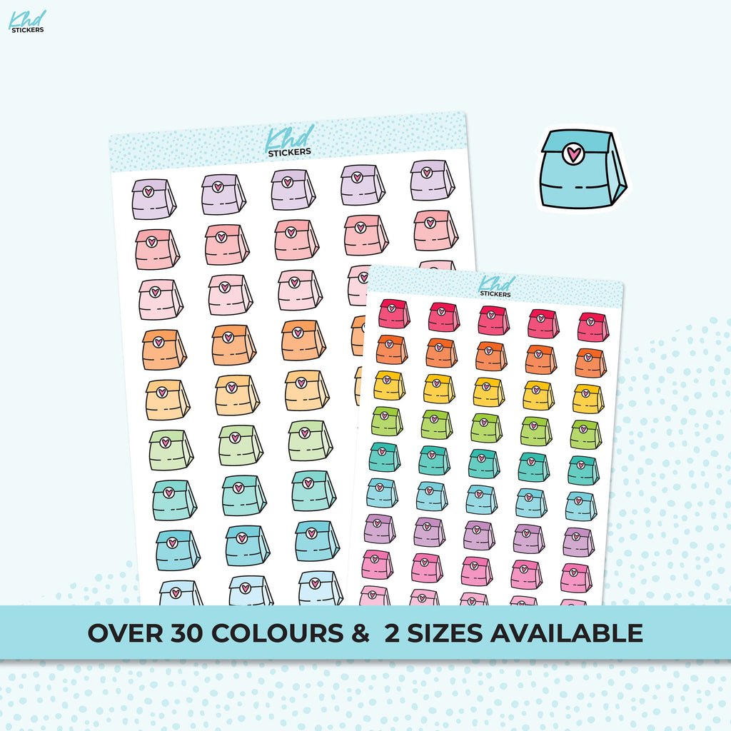 Lunch Bag Icon Stickers - Planner Stickers - Removable