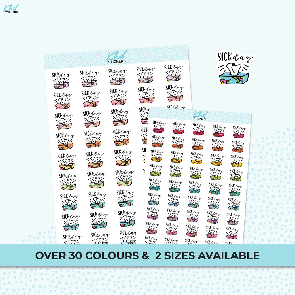Sick Day Stickers, Planner Stickers, Removable