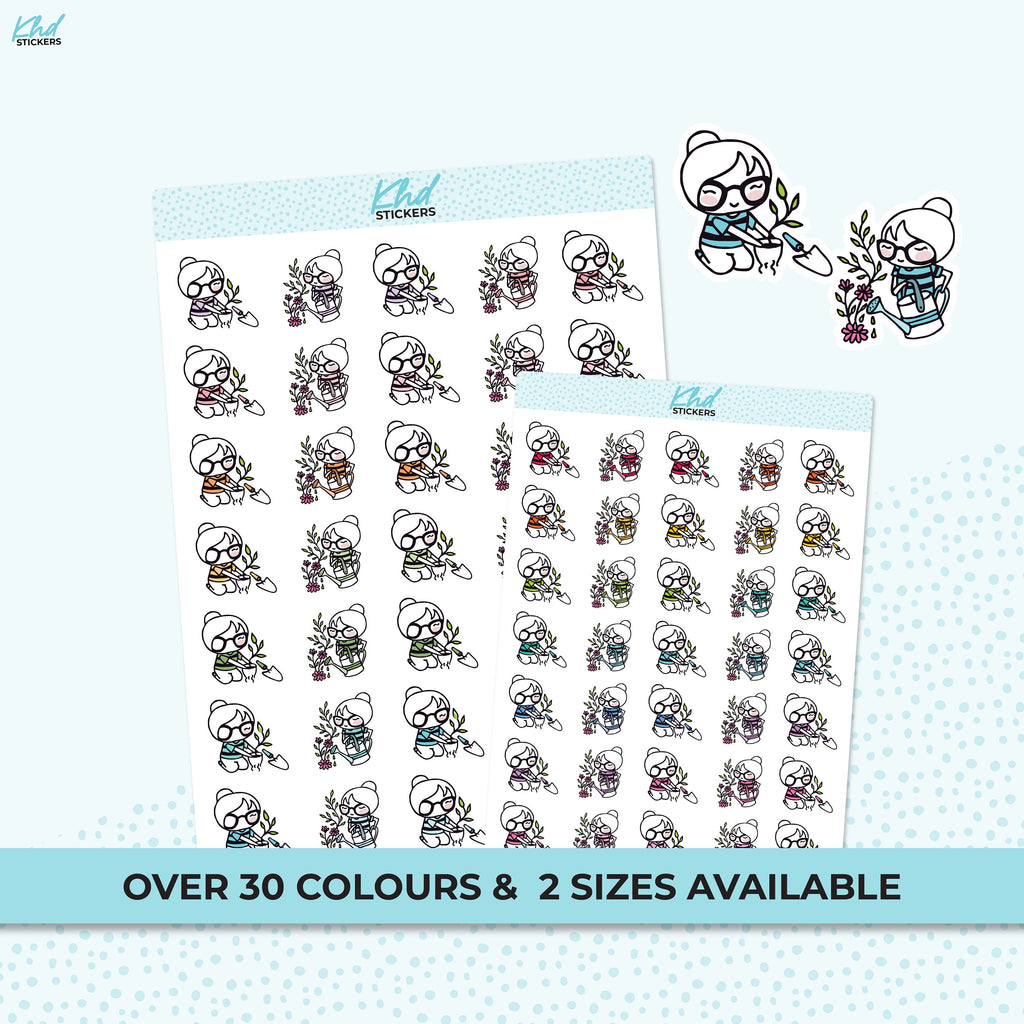 Planner Girl Gardening Stickers, Planner Stickers, Removable