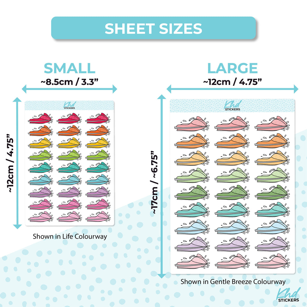 Jet Ski Planner Stickers, Two Sizes, Removable