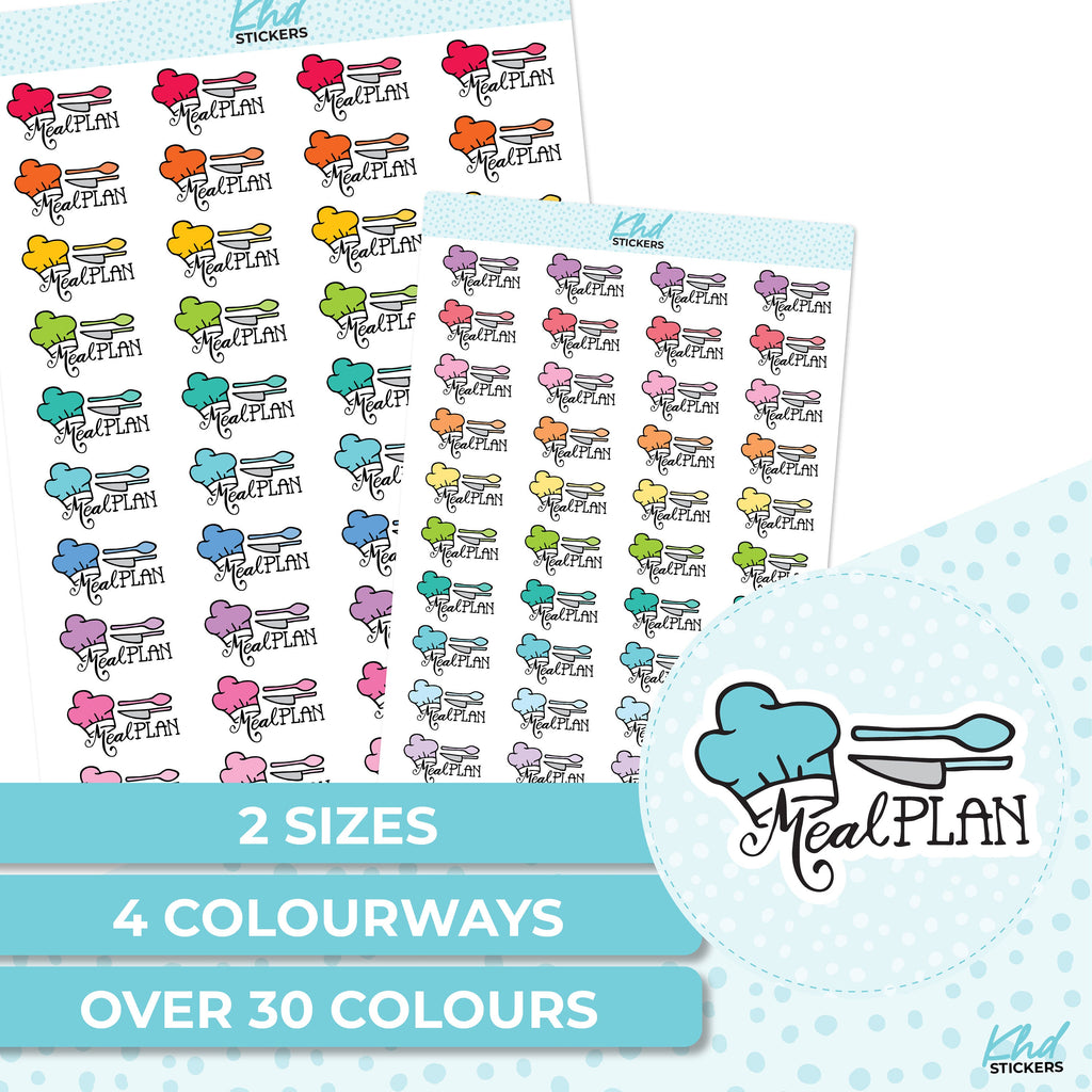Meal Plan Planner Stickers, Two Sizes, Removable