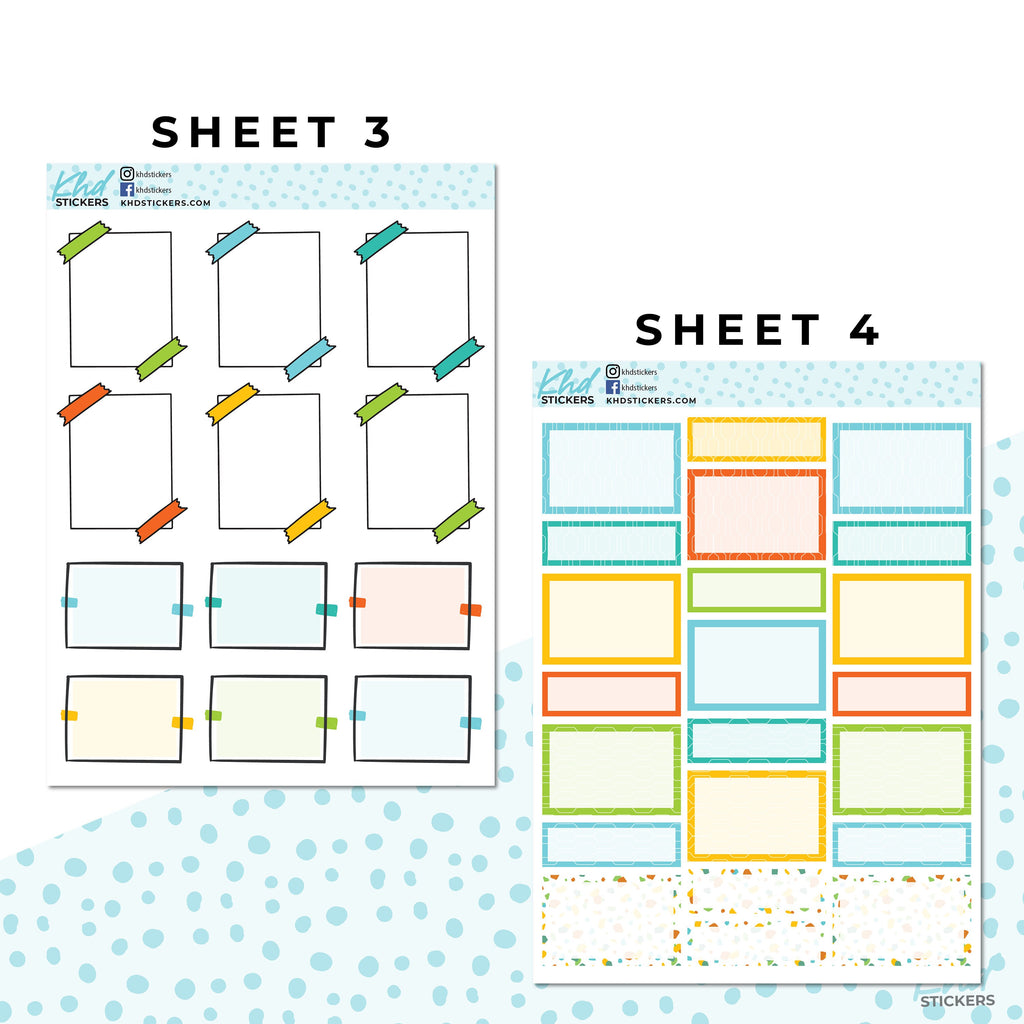 Monthly Functional Planner Sticker Kit - Bright Sherbet - Planner Stickers - Kit 4802