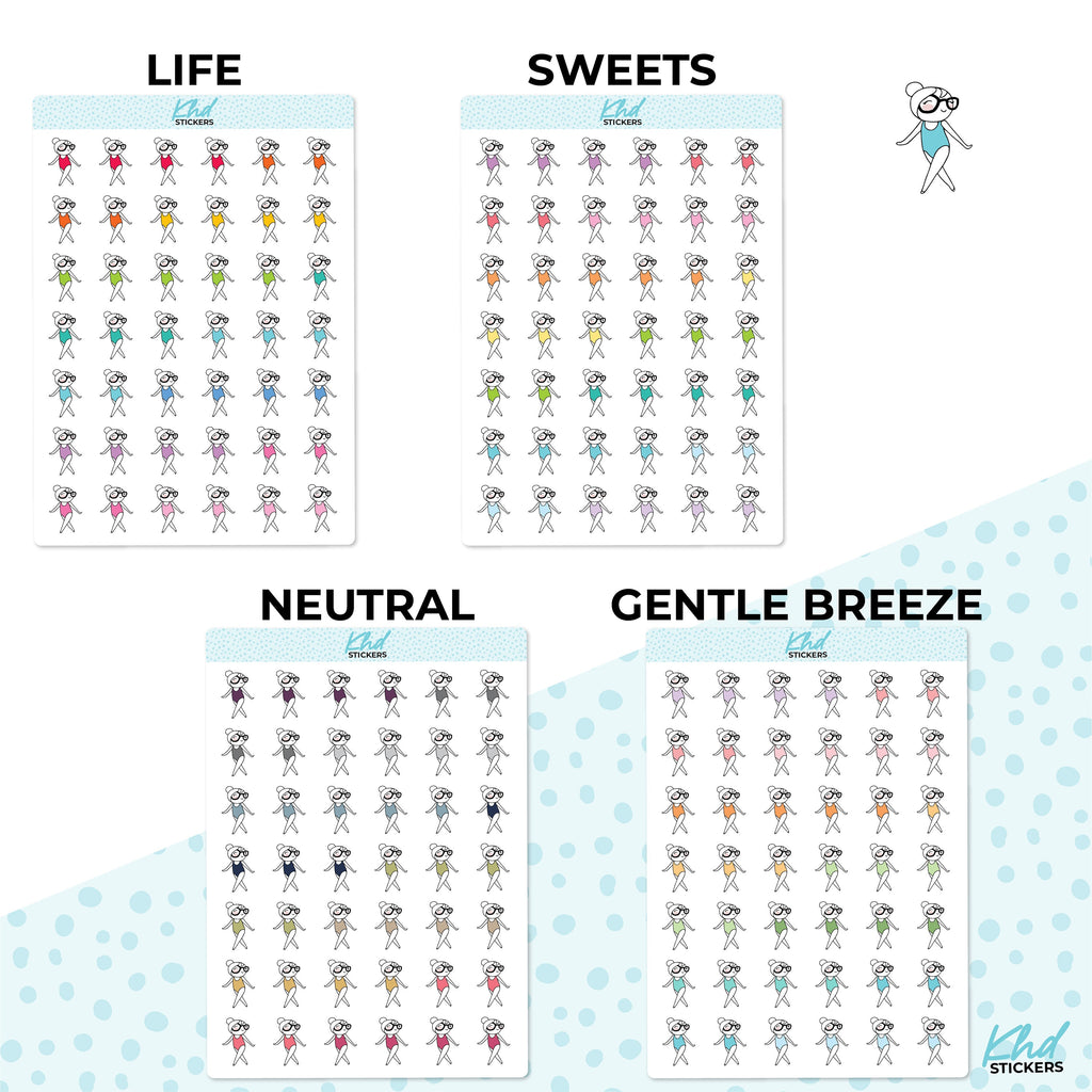 Dancing Planner Girl Stickers, Planner Stickers, Removable
