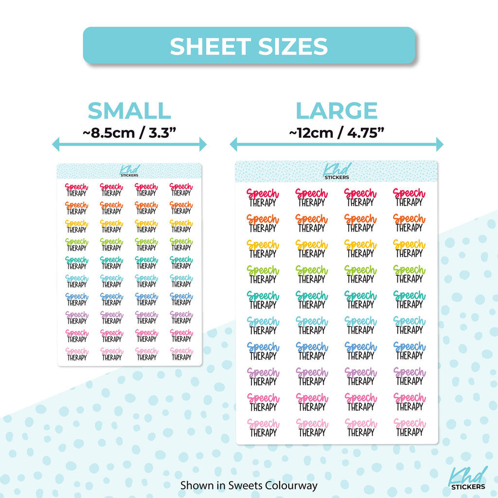 Speech Therapy Script Planner Stickers, 2 Sizes and Fonts, Removable