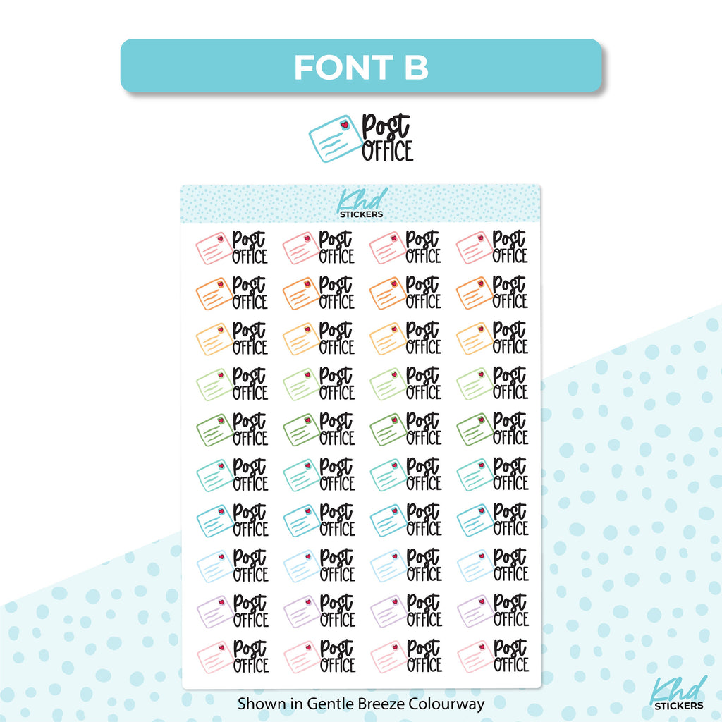 Post Office Stickers, Planner Stickers, Two Size and Font Options, Removable
