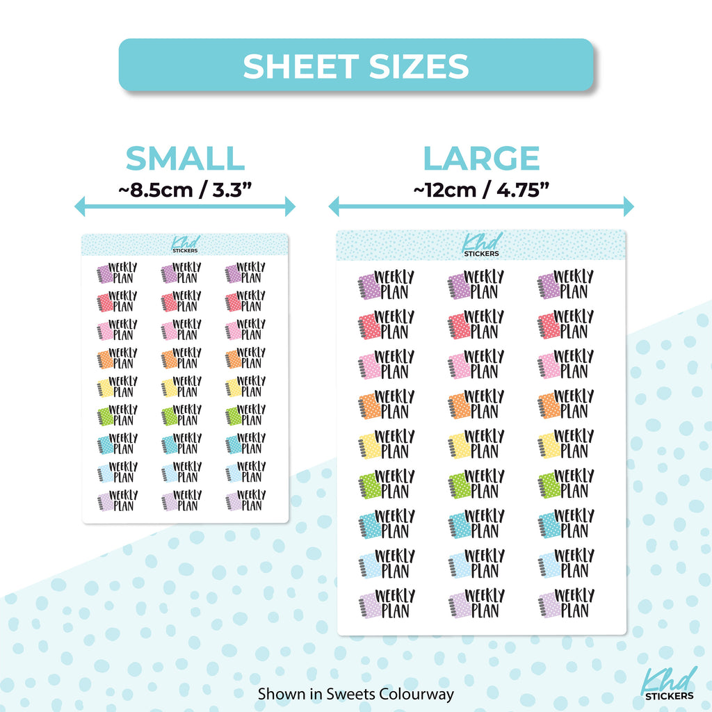 Weekly Plan Stickers, Planner Stickers, Removable