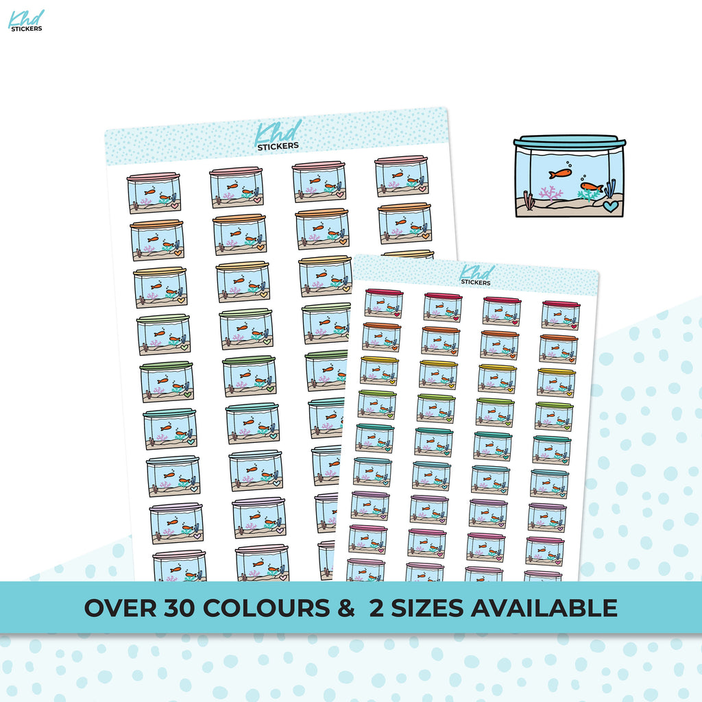 Gold Fish Stickers , Planner Stickers, Two Sizes and over 30 colour selections, Removable