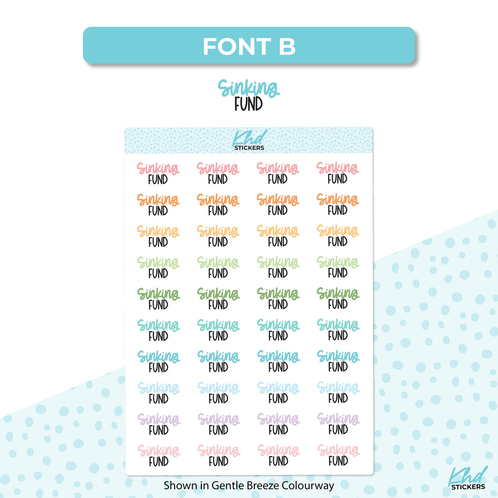 Sinking Fund Stickers, Planner Stickers, Scripts, Two Sizes, Two fonts choices, removable