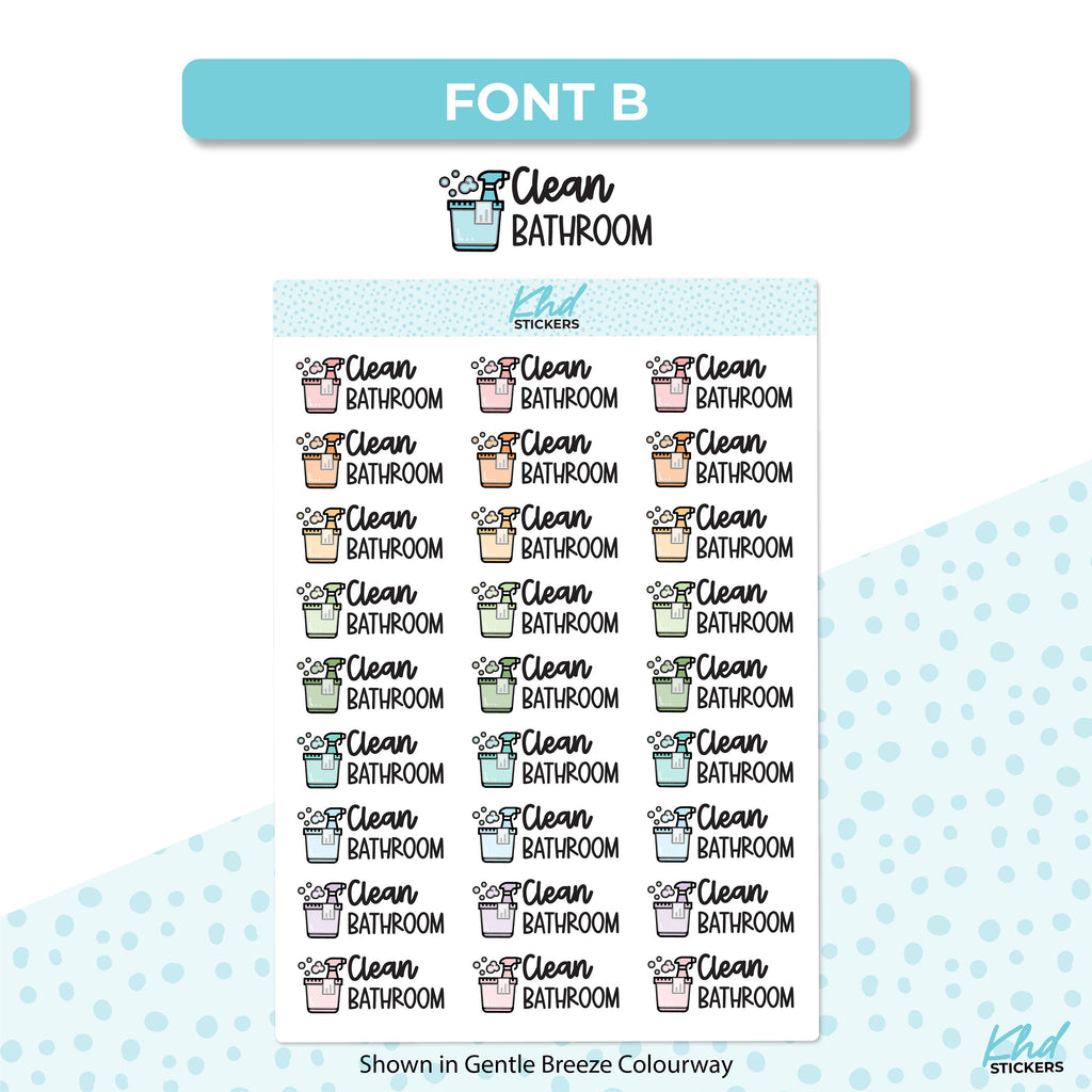Clean Bathroom Stickers, Planner Stickers, Removable