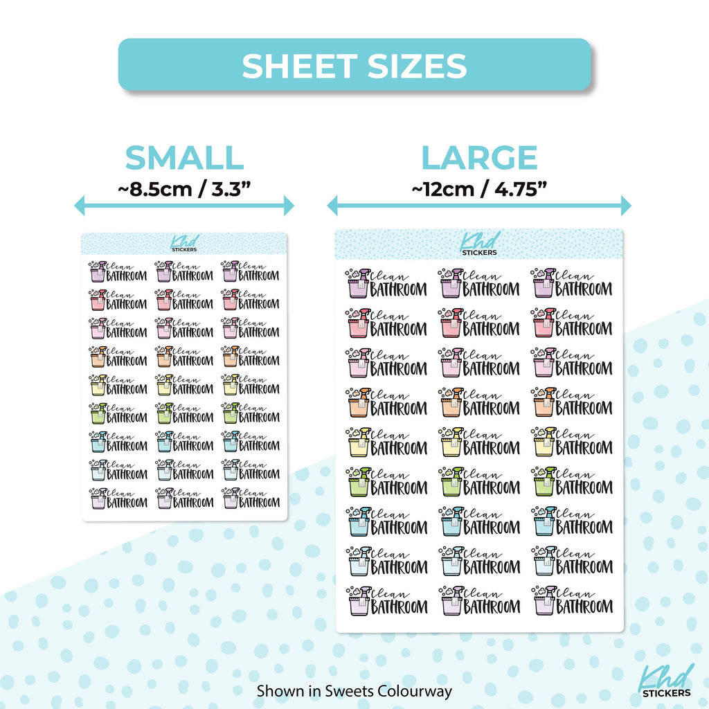 Clean Bathroom Stickers, Planner Stickers, Removable
