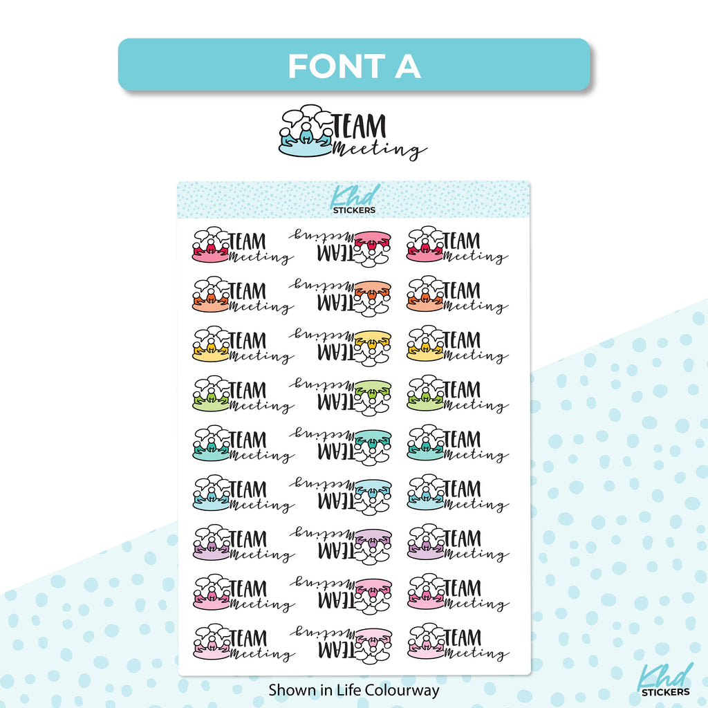 Team Meeting Planner Stickers, Removable