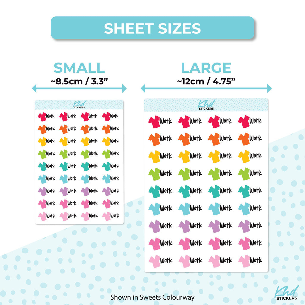 Work - Medical and Nurse Scrubs Shift Planner Stickers, Removable